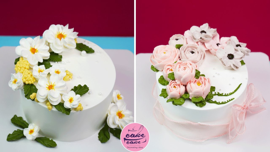 آموزش کیک خانگی - تزئین کیک با طرح گل