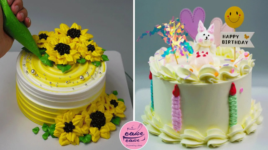 تزئین کیک خانگی خوشمزه _ آموزش کیک و شیرینی خامه ای