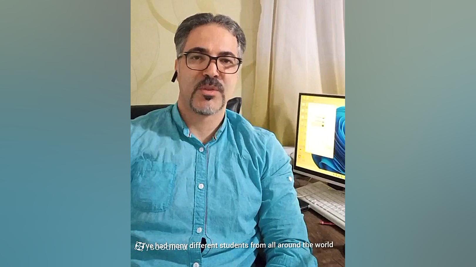 فیلم معرفی استاد کیان میرزاخانی معلم خصوصی زبان انگلیسی در ایران مدرس زمان113ثانیه