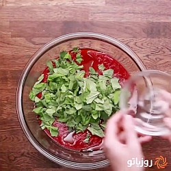 پاستا گوجه فرنگی و ریحان