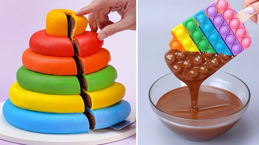 آموزش کیک های رنگارنگ