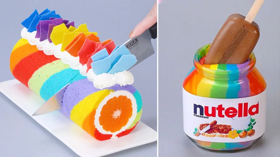 طرز تزیین کیک رول خوشمزه | طرز تهیه کیک تزئینی