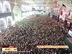 تعویض پرچم گنبد حضرت اباعبدالل...