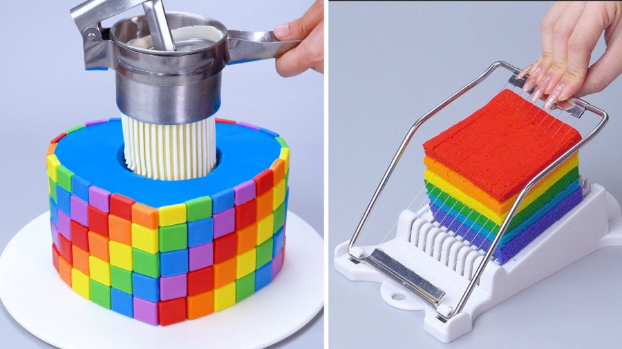 آموزش تزئین کیک - ایده های درخشان تزیین کیک رنگین کمانی