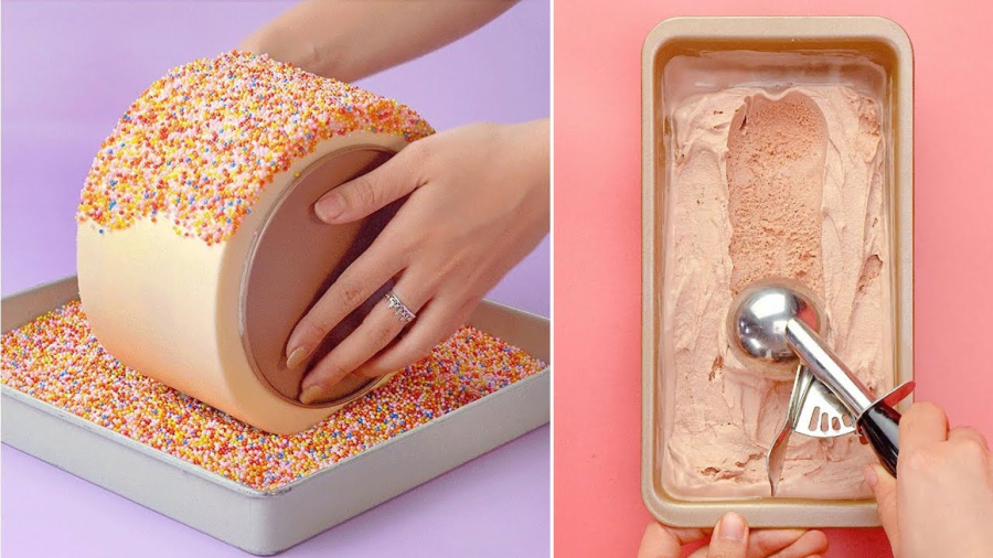 تزیین کیک خانگی | آموزش کیک رنگارنگ بسیار خوشمزه