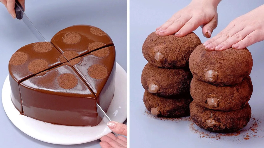 طرز تزیین کیک شکلاتی قلبی فانتزی | دکور کیک شکلاتی دلپذیر