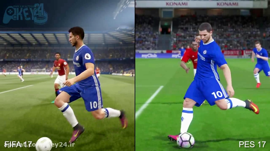 تفاوت گرافیک FIFA 17 با Pro Evolution Soccer 2017