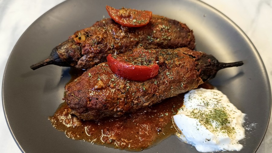 بادمجان گوشت رولی