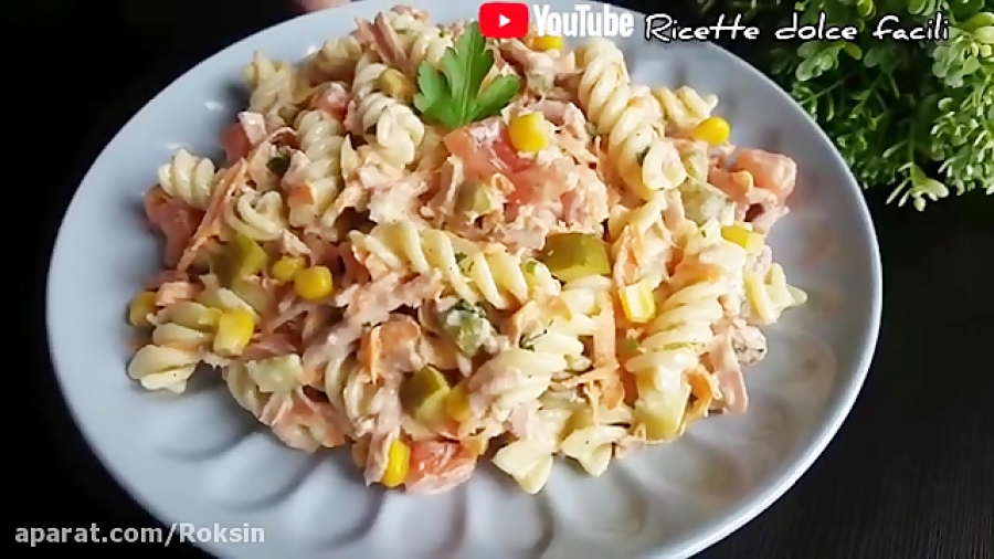 طرز تهیه سالاد ماکارونی خوشمزه خانگی با ژامبون و پاستا