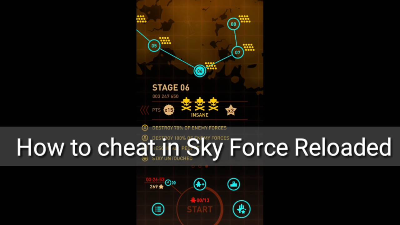 نحوه تقلب در بازی sky force reloaded