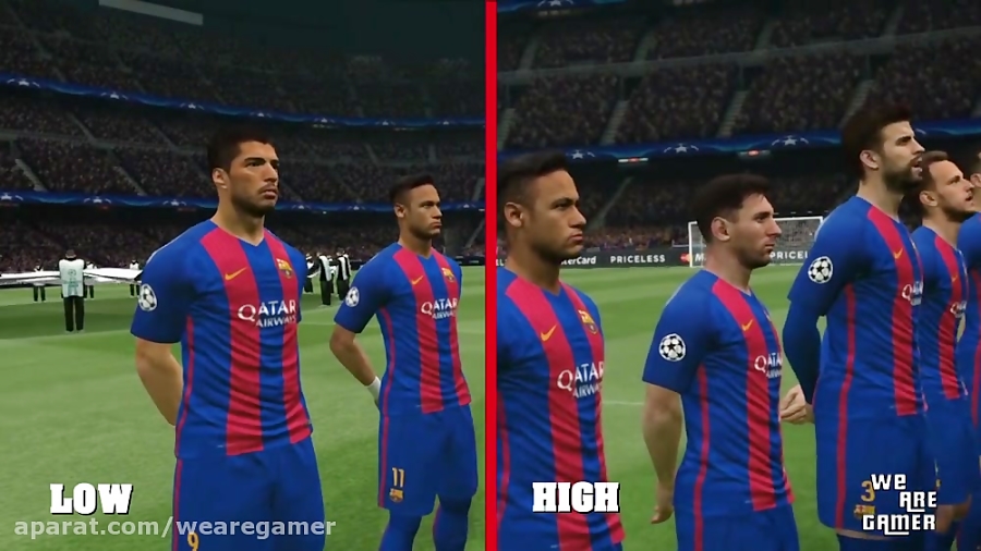 PES 2017 مقایسه تنظیمات گرافیکی LOW و HIGH برروی PC