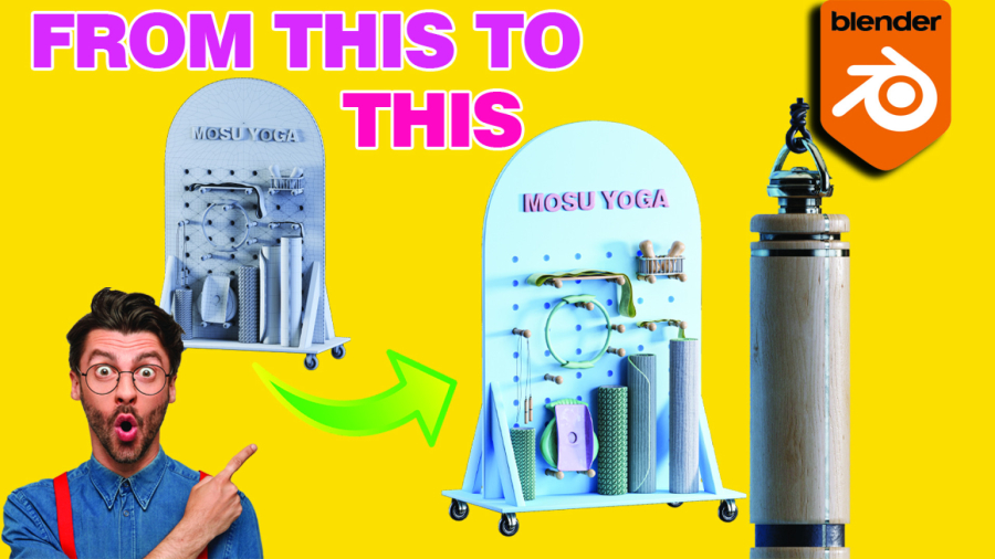 مدلسازی متریال دهی و رندر تجهیزات یوگا بصورت تایم لپس