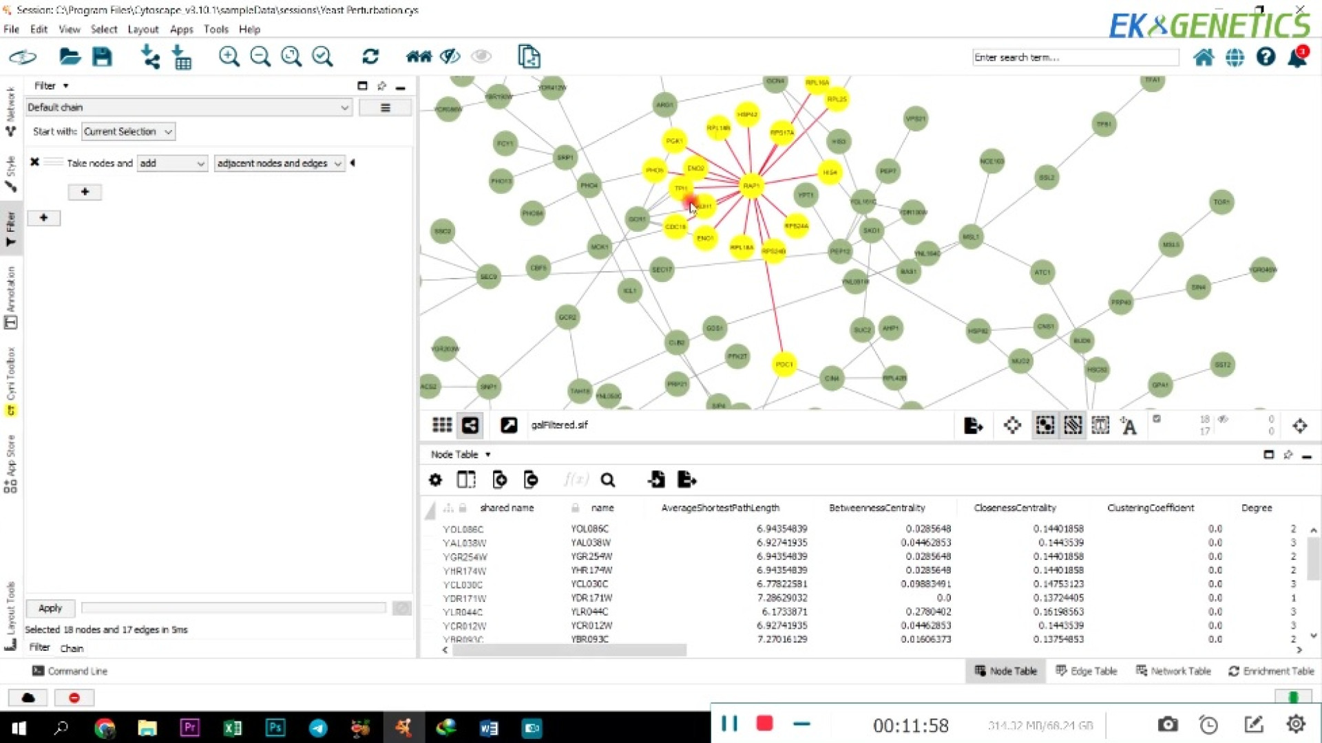 بیوانفورماتیک - آموزش نرم افزار Cytoscape - جلسه 8 برداشتن خال گوشتی