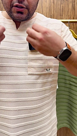 تیشرت یقه کوبایی سایز بزرگ مردانه