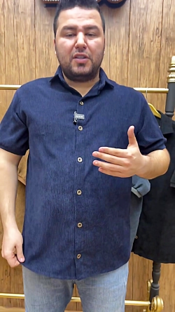 پیراهن مخمل آستین کوتاه سایز بزرگ مردانه