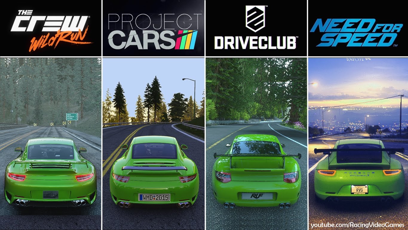 DriveClub vs. NFS vs. The Crew vs. Project CARS
