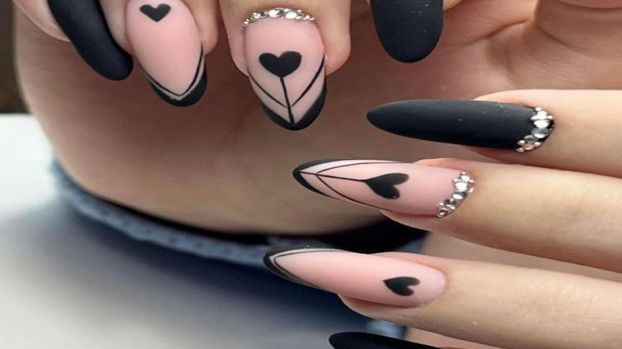 طراحی ناخن قلب