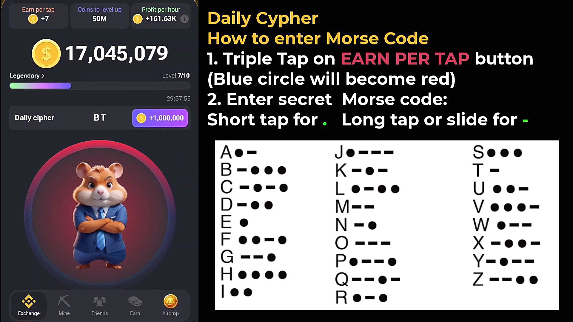 HAMSTER , KOMBAT , secret , daily , cipher , morse , code , guide , استخراج , کوین , رایکان