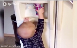 کلیپ بامزه آبخوردن بچه!