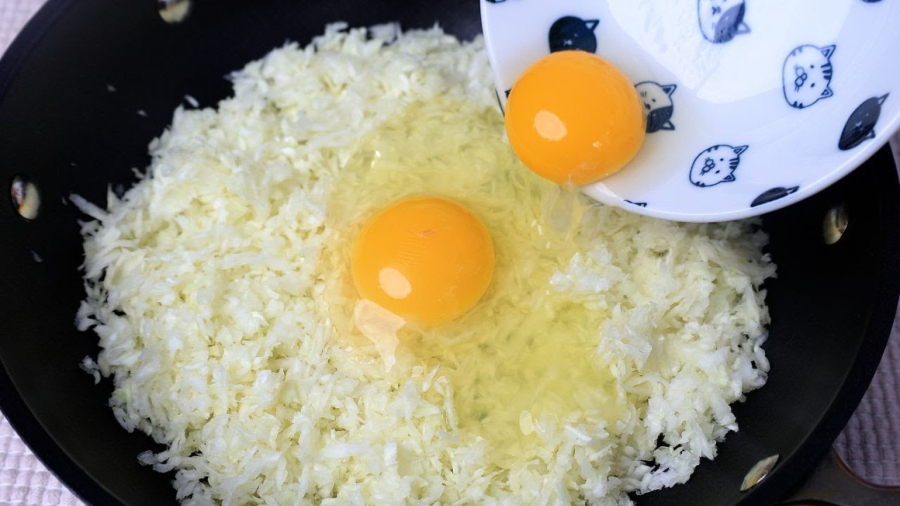 دستور غذا ساده و راحت با کلم سفید و تخم مرغ : آموزش آشپزی