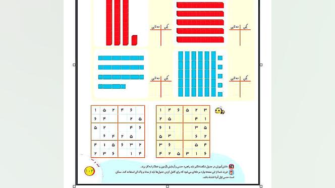 ریاضی اول دبستان صفحه 103/بخش اول پروتز دندان