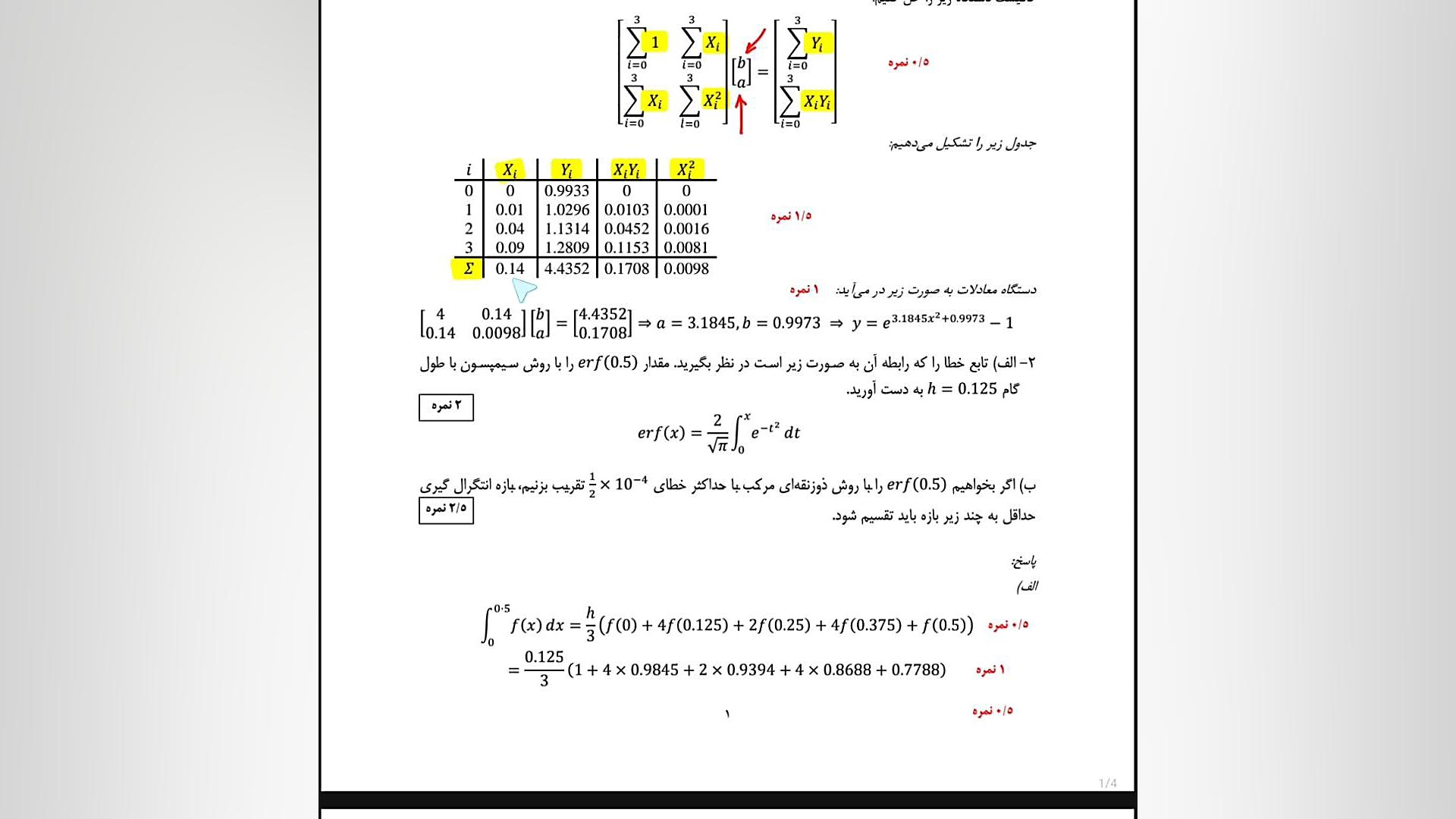 محاسبات عددی Exam جنیفر لارنس