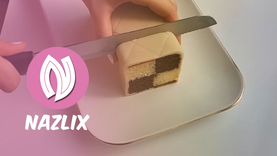 آموزش کیک ساده شطرنجی