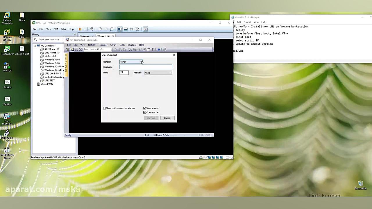 #UNL HowTo Install new UNL on Vmware Workstation مجید کریمی