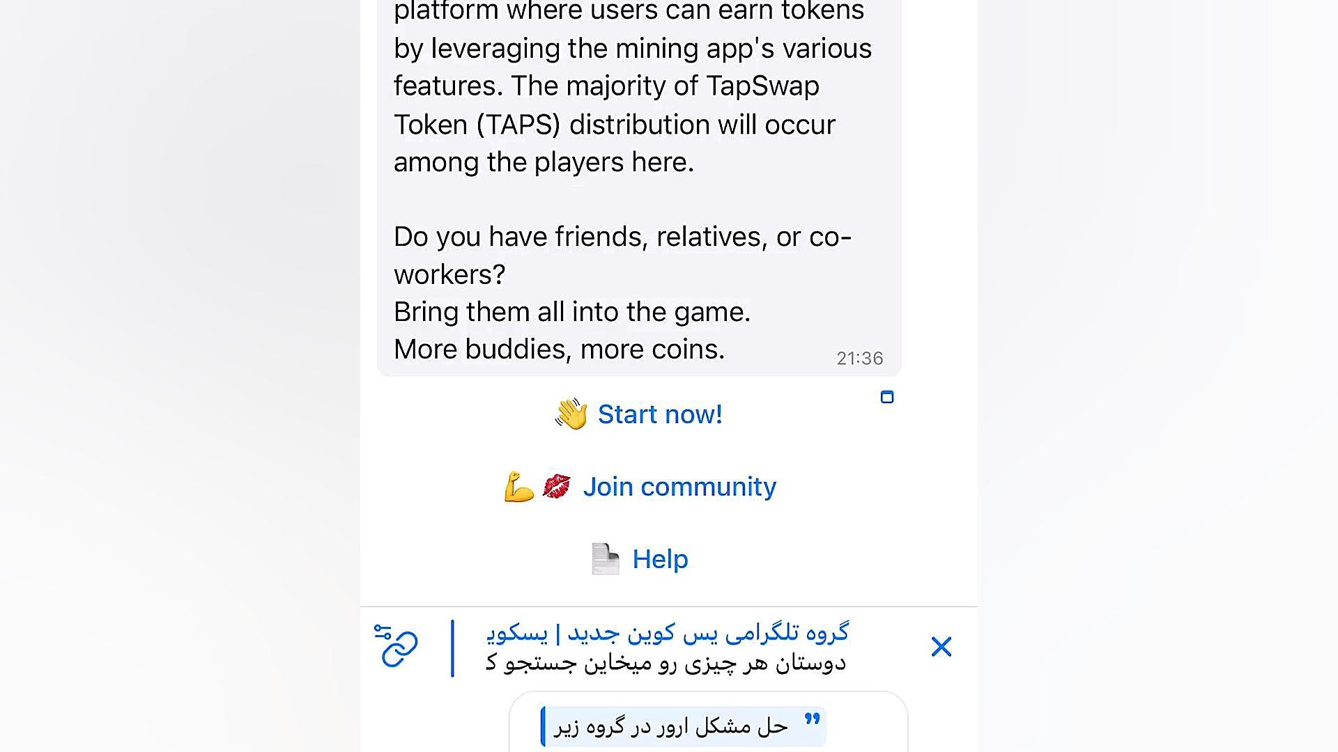 کد , سینما , “دوم” , تیر , تپ , سواپ , (جواب , تسک , Make , 10x , Crypto) , داخل , گروه , ؛ https: , RealTescoinIR
 
اگه , سواپم , لیست , بلد , نبودین , بفروشین , کانال , https: , HexNotcoin , باشین , براتون , تومانی , میکنم
 
سنجاق , اینم , لینک , نوشته , RealTescoinIR
