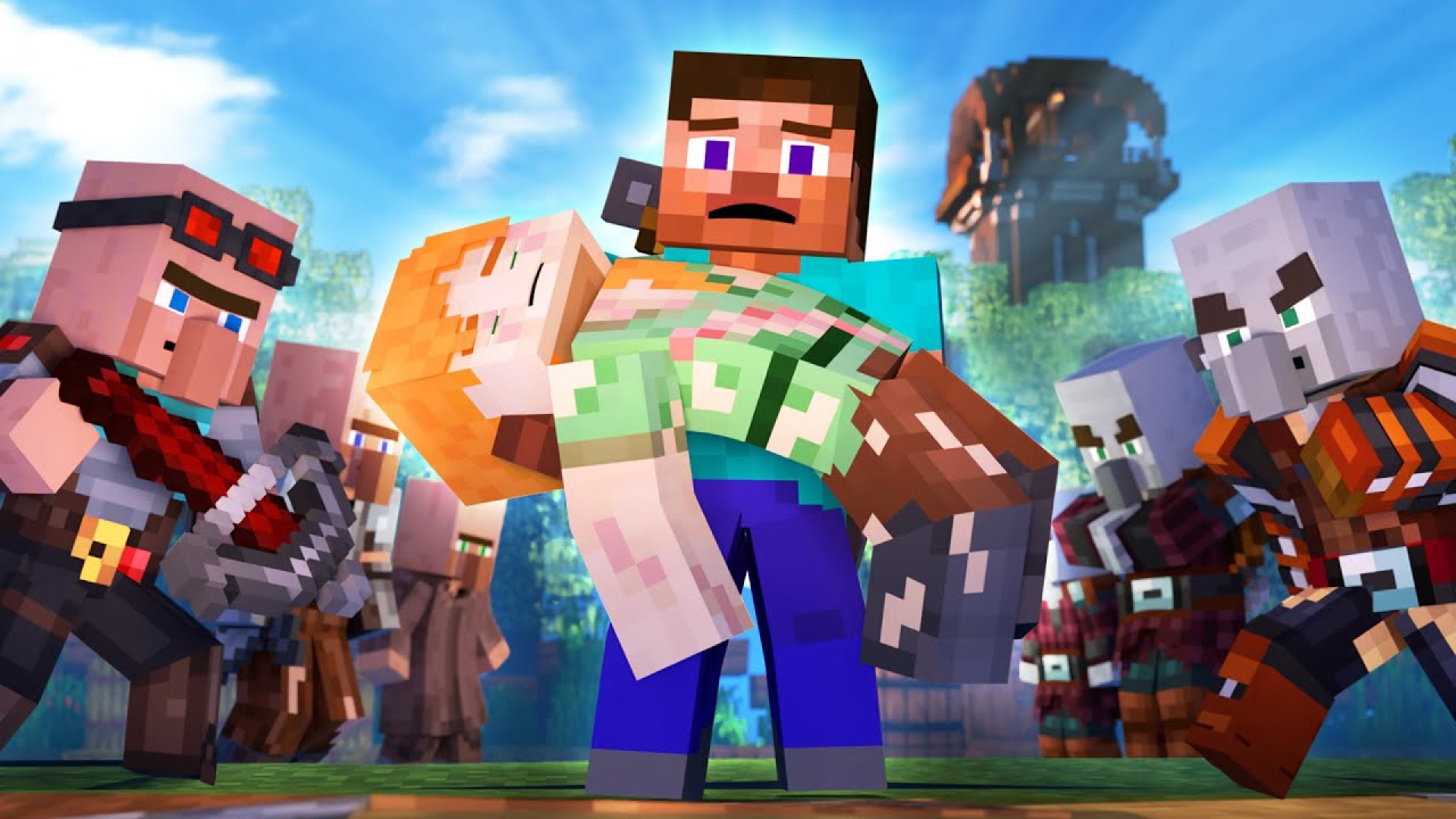 RISE OF THE PILLAGERS  Alex and Steve Life Minecraft Animation زمان543ثانیه