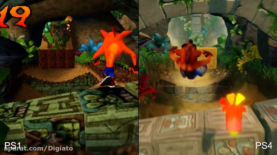مقایسه Crash Bandicoot میان پلی استیشن 4 و پلی استیشن