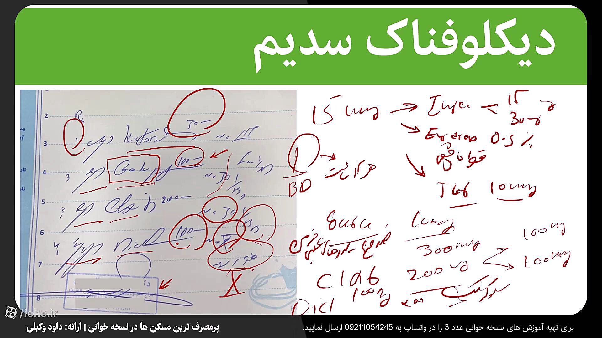 آموزش نسخه خوانی ضد درد ها و مسکن های پر مصرف بلیچینگ