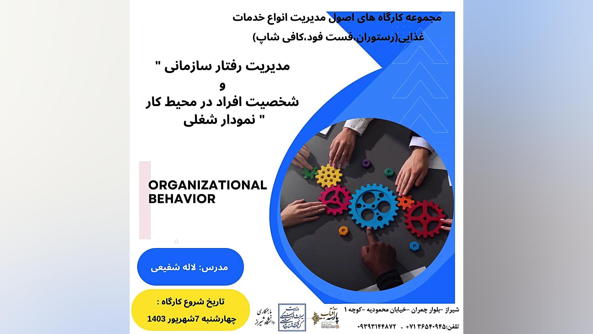 کارگاه آموزشی : " مدیریت رفتار سازمانی و شخصیت افراد در محیط کار -نمودار شغلی " پرت و پلا