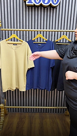 تیشرت یقه کوبایی سایزبزرگ4030(کدمحصول:215)