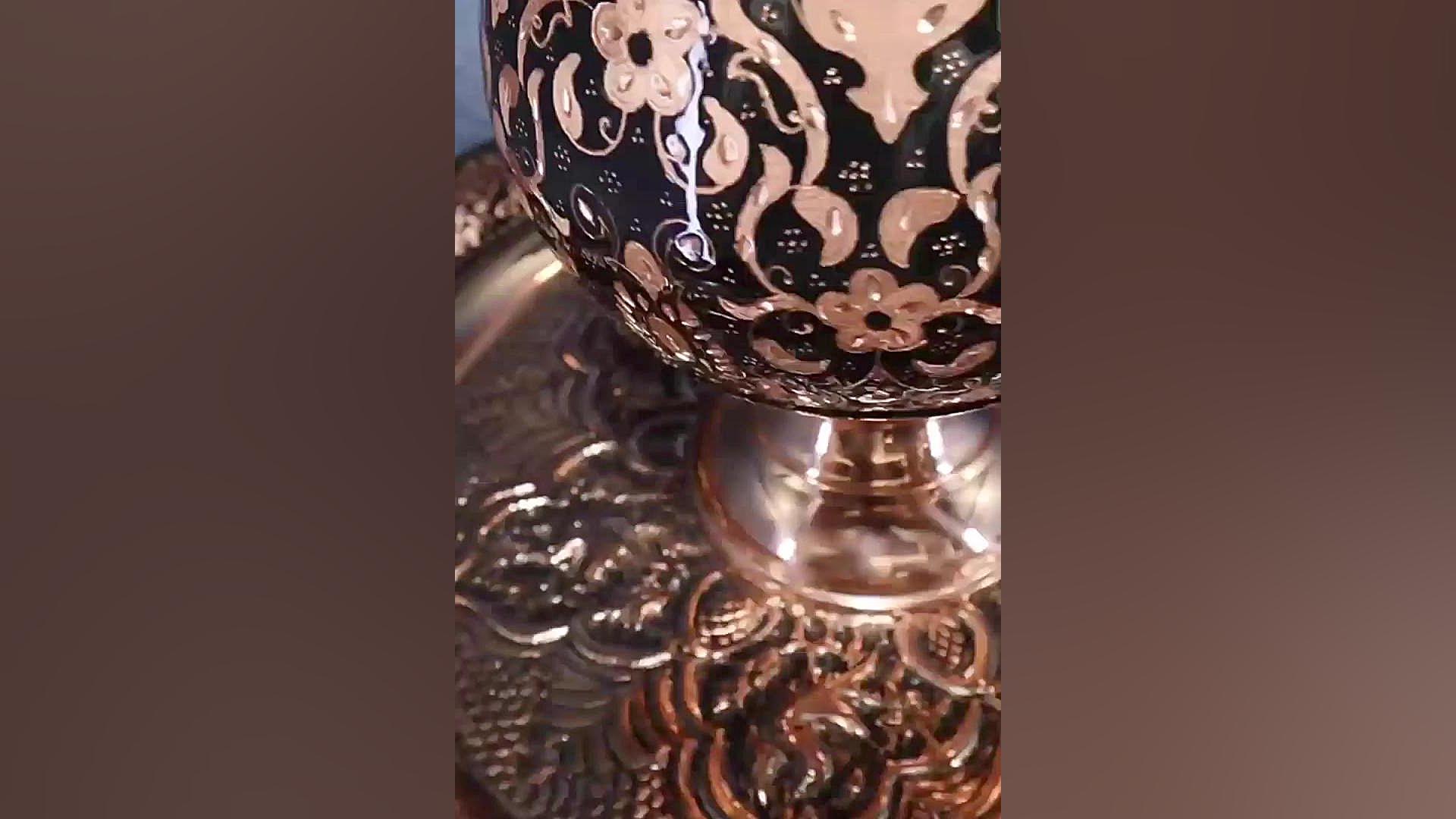 سینی گرد الماس تراش صنایع دستی میراث زمان34ثانیه