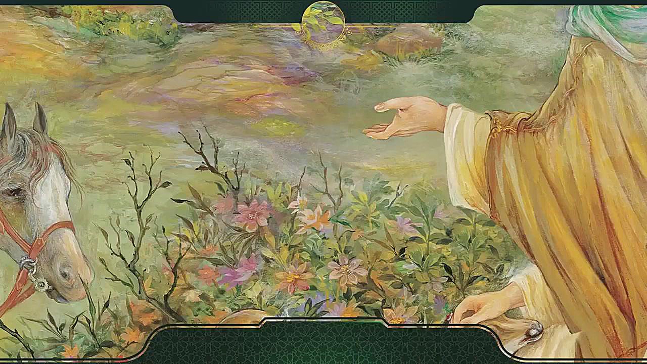 معرفی تابلو نگارگری ضامن آهو زمان61ثانیه