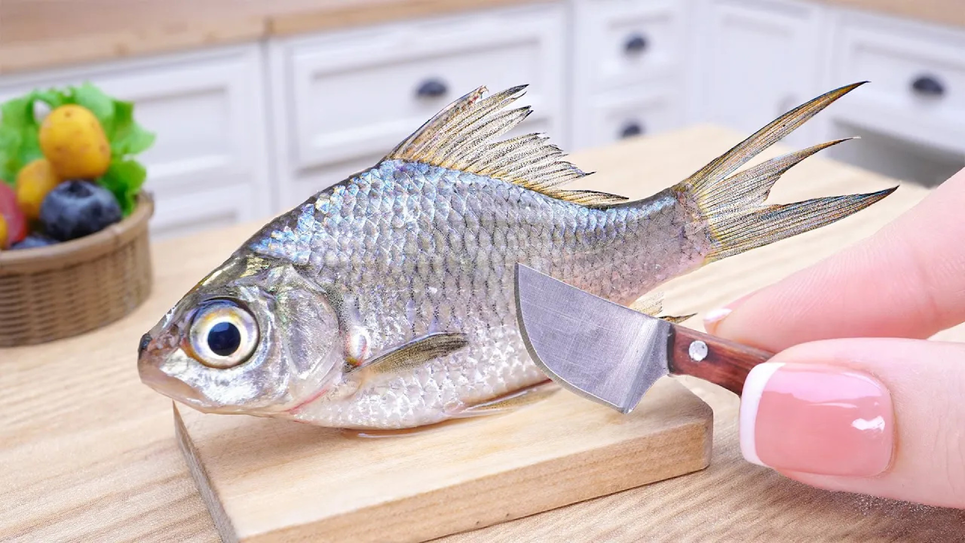 Easy Miniature Oven Baked Fish Cooking in Tiny Kitchen | ASMR Mini Food Satisf