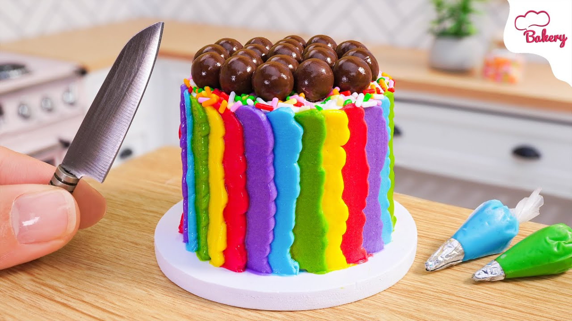 Mini Cake  Fantastic Rainbow Cake with Chocoball on Top: Best of Miniature