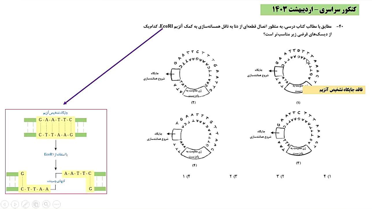 تحلیل تست «۴۰» کنکور زیست شناسی اردیبهشت ۱۴۰۳ پر کردن دندان