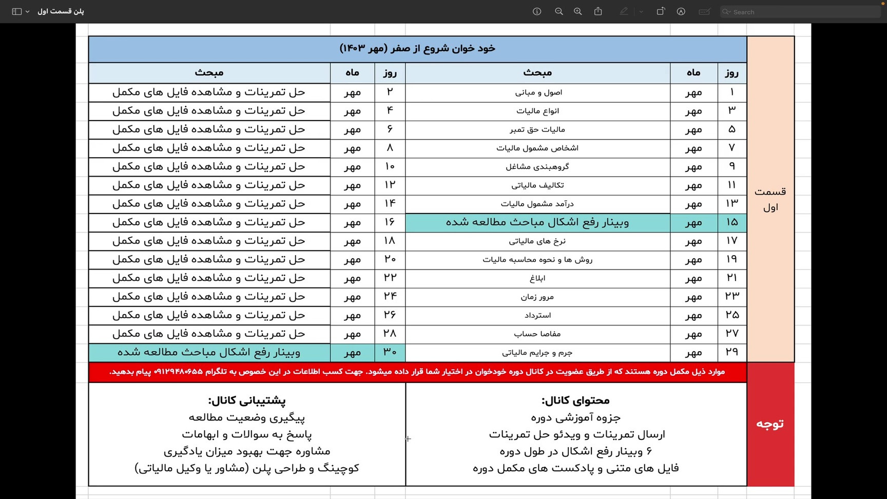 معرفی دوره خودخوان شروع از صفر مالیات