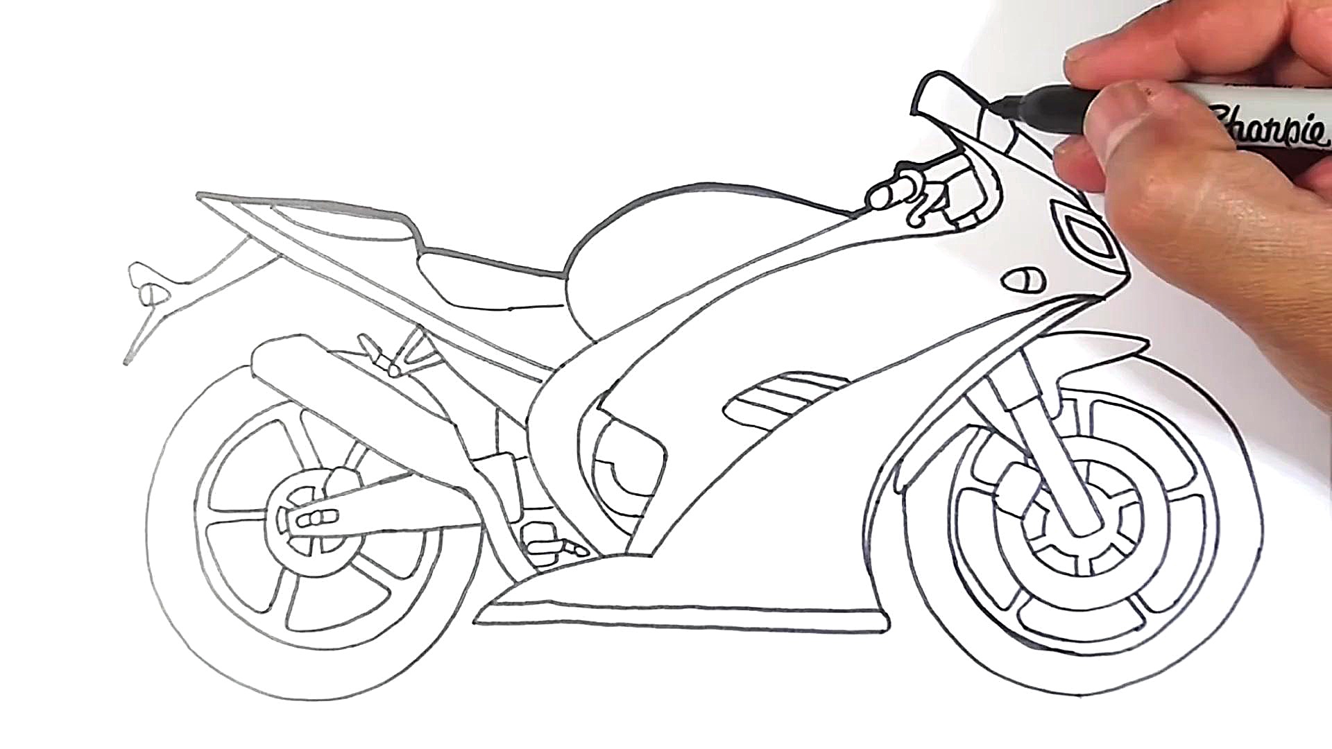 آموزش نقاشی موتور کاوازاکی ساده عصب‌کشی