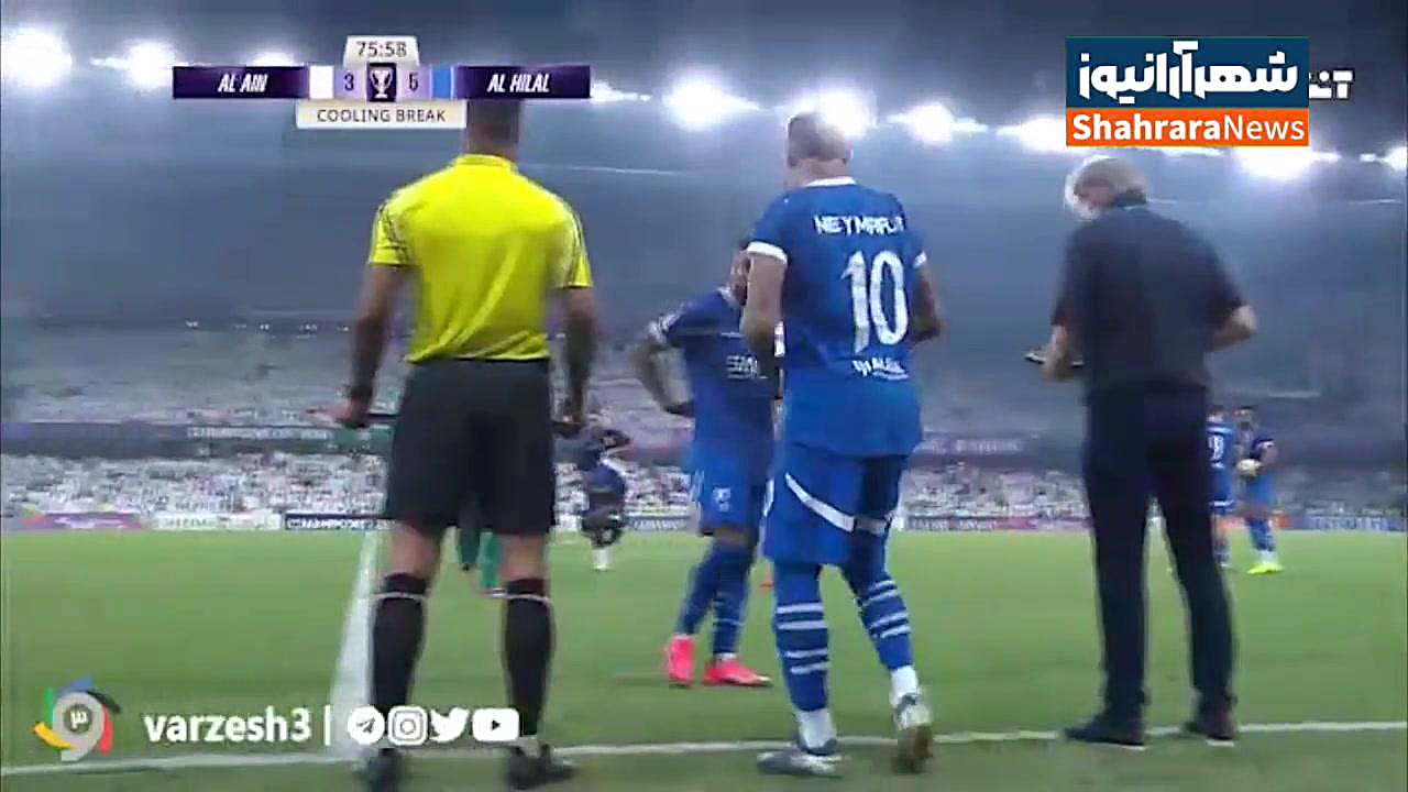 ورود نیمار به زمین پس از 1سال دوری از میادین در بازی العین و الهلال توئیتر