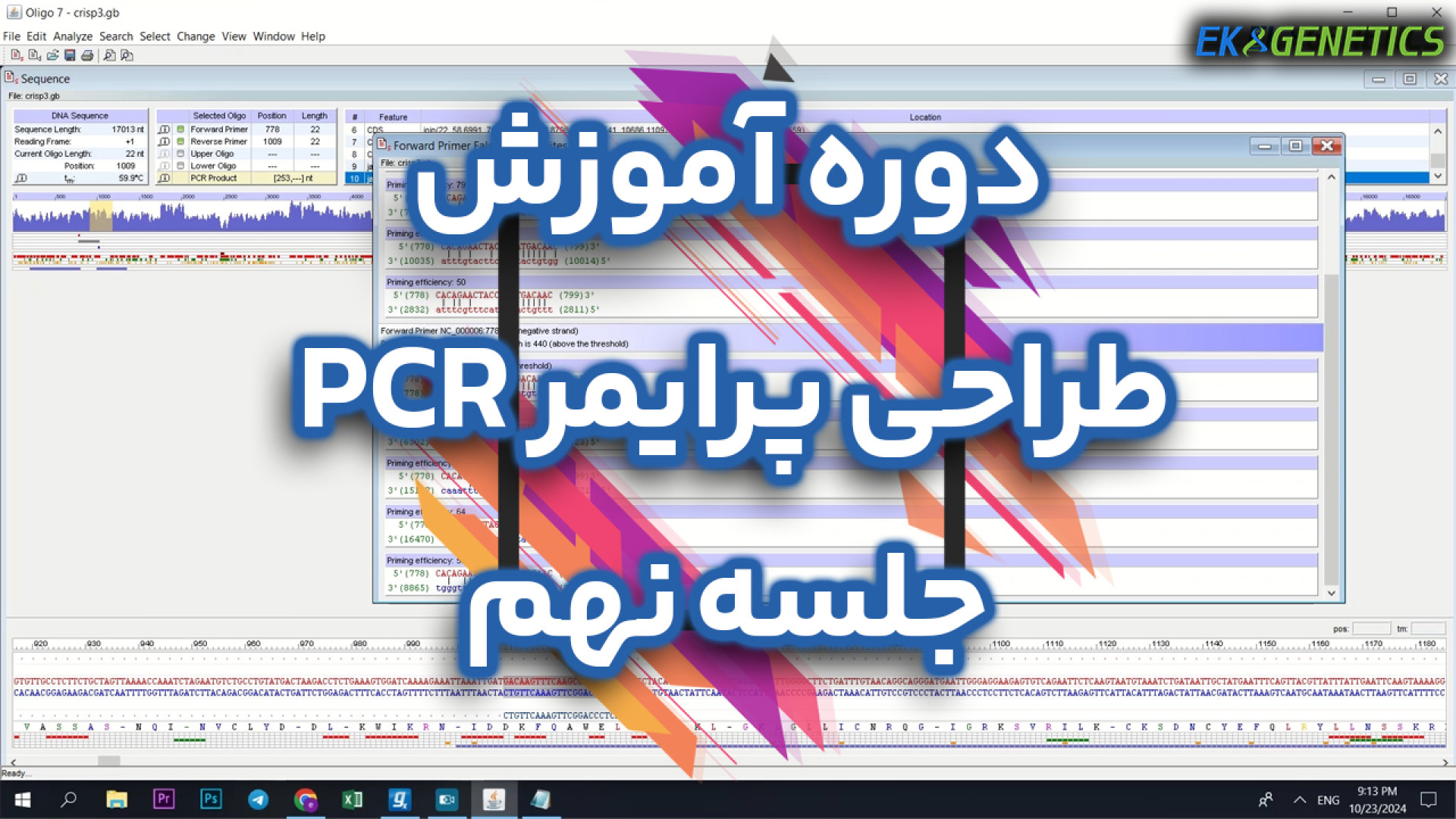 آموزش طراحی پرایمر PCR - جلسه 9 : آموزش نرم افزار Oligo 7 لیزر فرکشنال