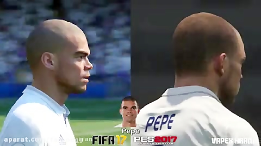 تفاوت چهره بازیکن ها در fifa 17 و pes 17