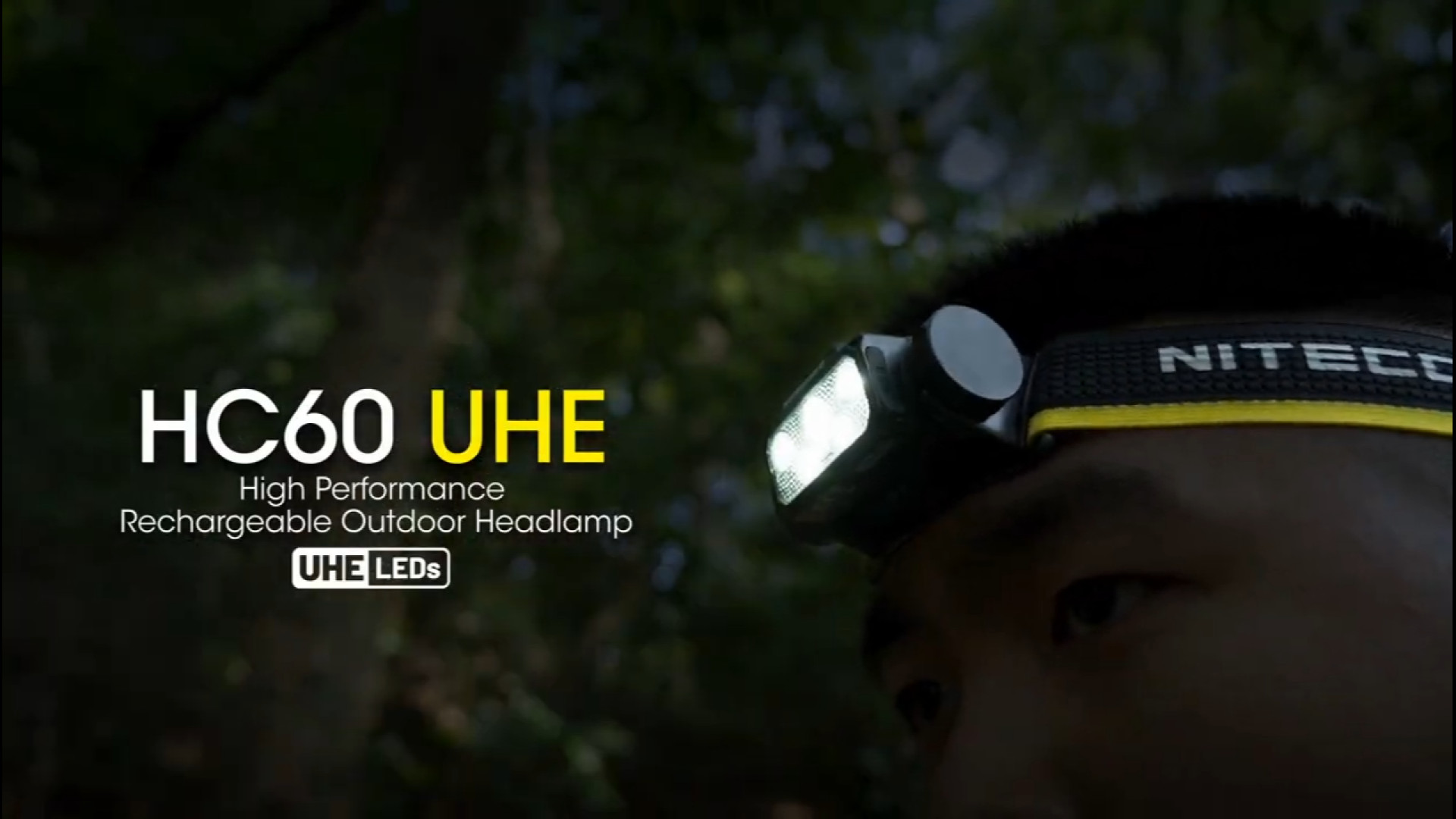 چراغ پیشانی نایتکر Nitecore HC60 UHE ترمیم لبخند لثه‌ای