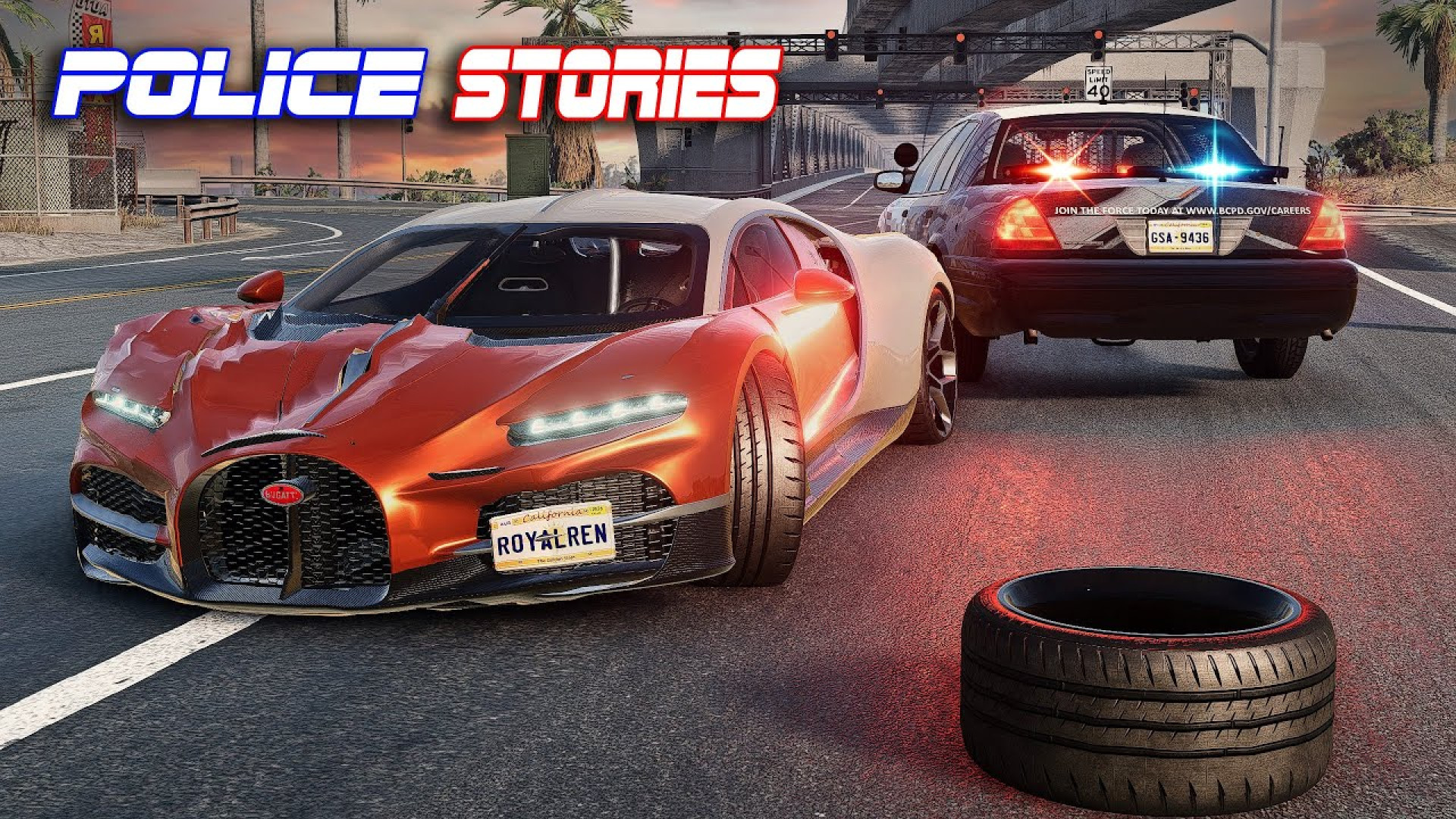 تعقیب و گریز پلیس و بوگاتی سرقتی Bugatti Tourbillon Heist - BeamNG Movie Chase زمان359ثانیه