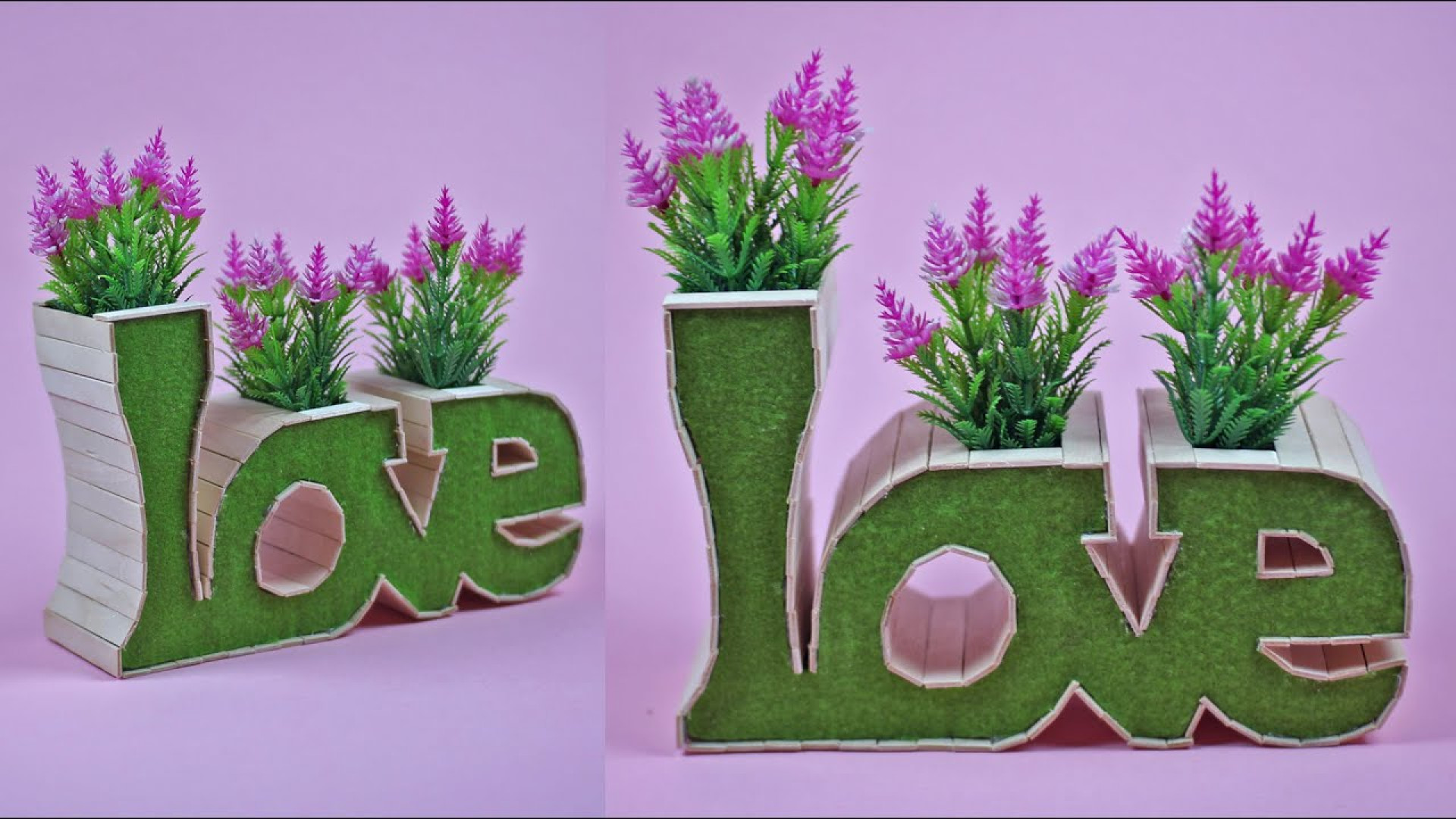 آموزش ساخت کاردستی گلدان عاشقانه طرح LOVE با چوب بستنی ساده در خانه بیماری مایکلیناپاتی