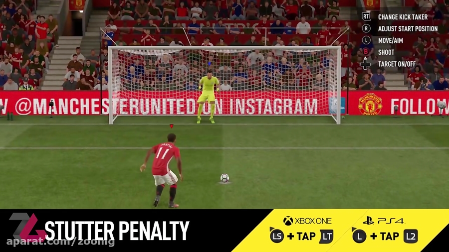 آموزش بازی FIFA 17؛ نحوه زدن پنالتی - زومجی