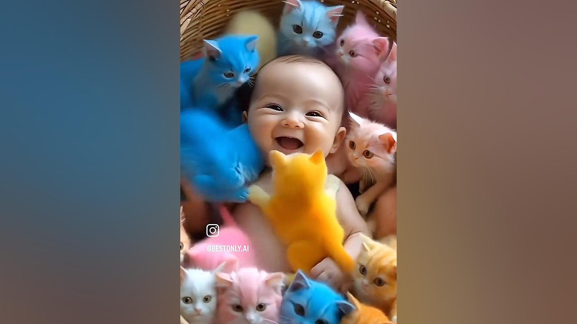هوش مصنوعی/بازی گربه های رنگی با نوزاد در سبد دندان مصنوعی