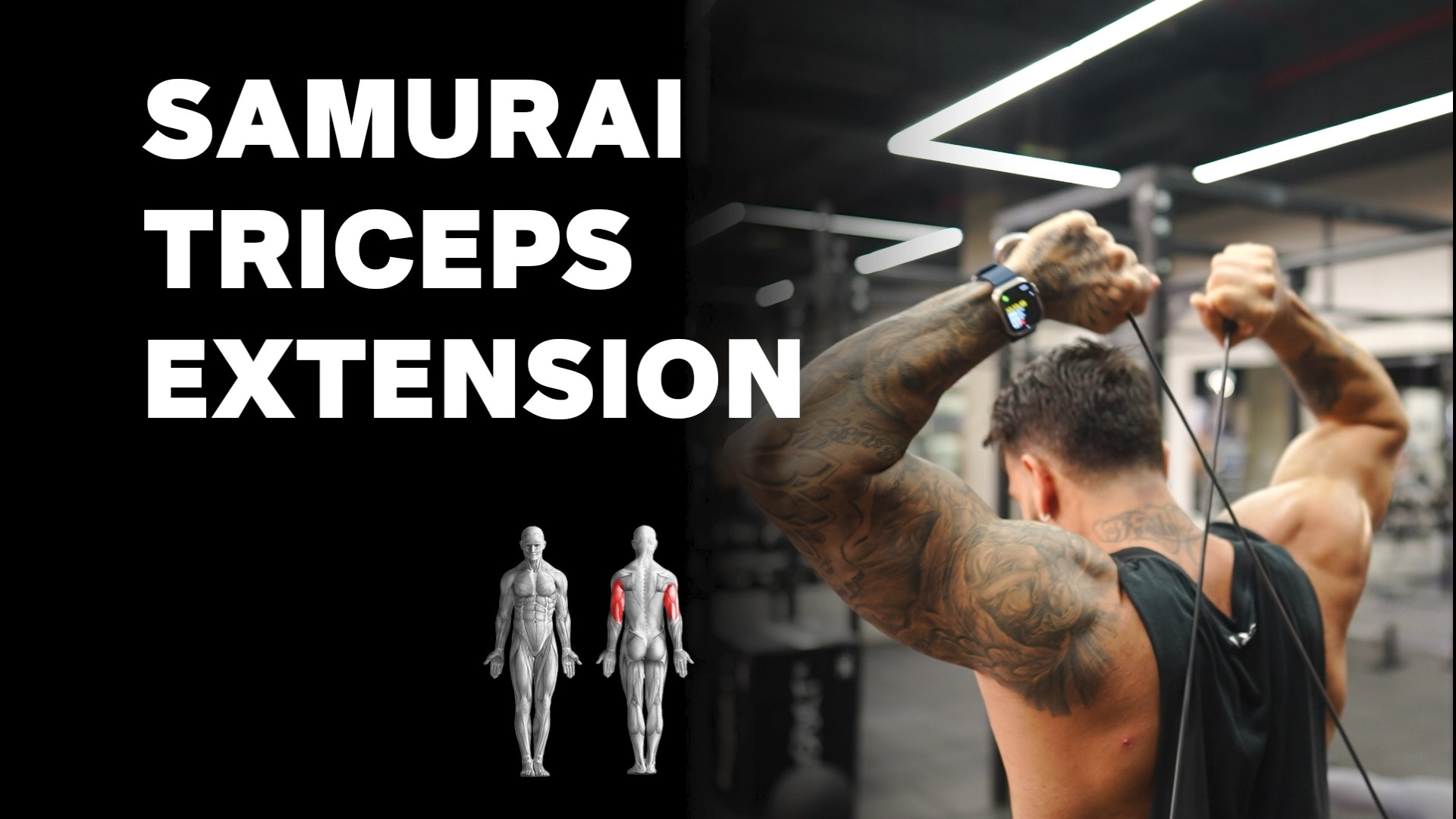 Samurai triceps extension / پشت بازو سیمکش تک دوبل از پشت لیزر فرکشنال